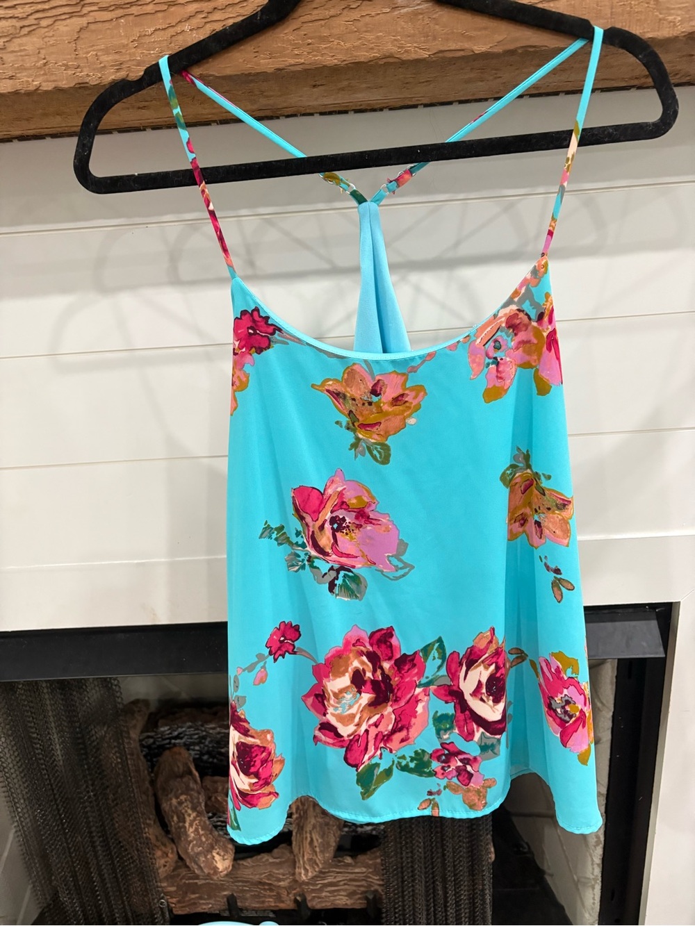 Floral and blue pants store tank medium